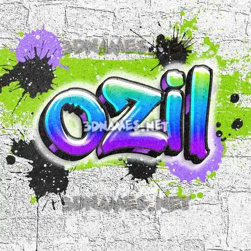 ozil in Graffiti Grunge style - 3D name wallpaper
