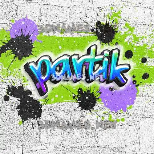 partik in Graffiti Grunge style - 3D name wallpaper partik in Graffiti Grunge style - 3D name wallpaper