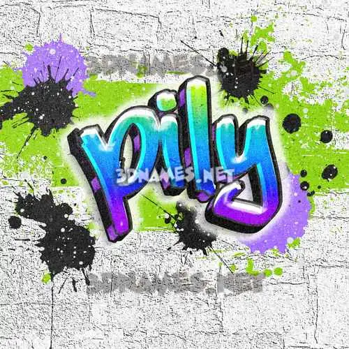 pily in Graffiti Grunge style - 3D name wallpaper pily in Graffiti Grunge style - 3D name wallpaper