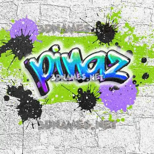 pinaz in Graffiti Grunge style - 3D name wallpaper