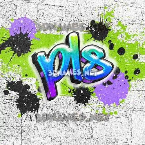 pls in Graffiti Grunge style - 3D name wallpaper
