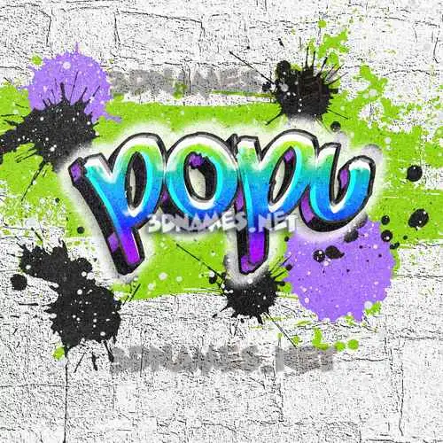 popu in Graffiti Grunge style - 3D name wallpaper popu in Graffiti Grunge style - 3D name wallpaper