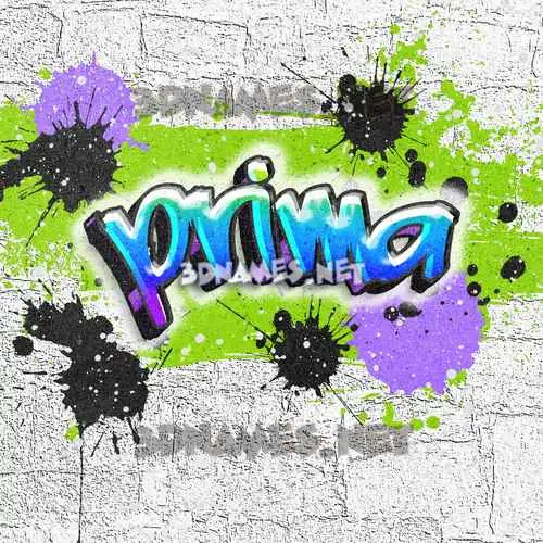 prima in Graffiti Grunge style - 3D name wallpaper