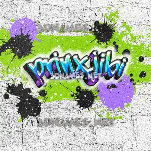 prinxjibi in Graffiti Grunge style - 3D name wallpaper