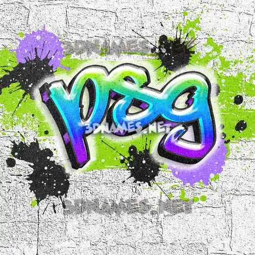 psg in Graffiti Grunge style - 3D name wallpaper