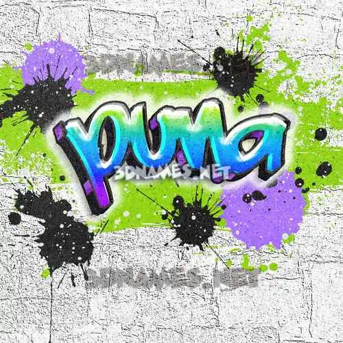 puna in Graffiti Grunge style - 3D name wallpaper