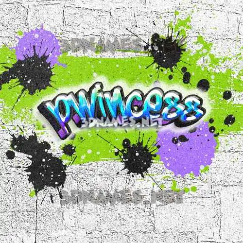 pwincess in Graffiti Grunge style - 3D name wallpaper
