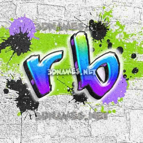 r b in Graffiti Grunge style - 3D name wallpaper r b in Graffiti Grunge style - 3D name wallpaper