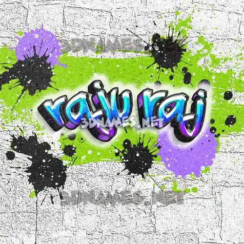 raju raj in Graffiti Grunge style - 3D name wallpaper
