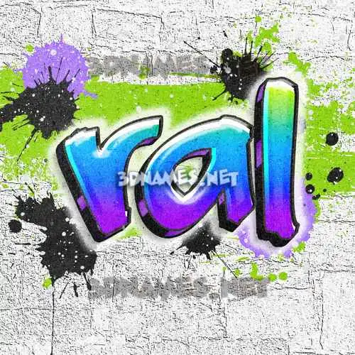ral in Graffiti Grunge style - 3D name wallpaper ral in Graffiti Grunge style - 3D name wallpaper