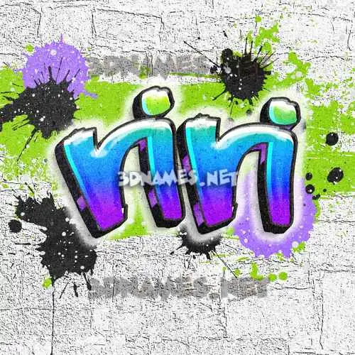 riri in Graffiti Grunge style - 3D name wallpaper