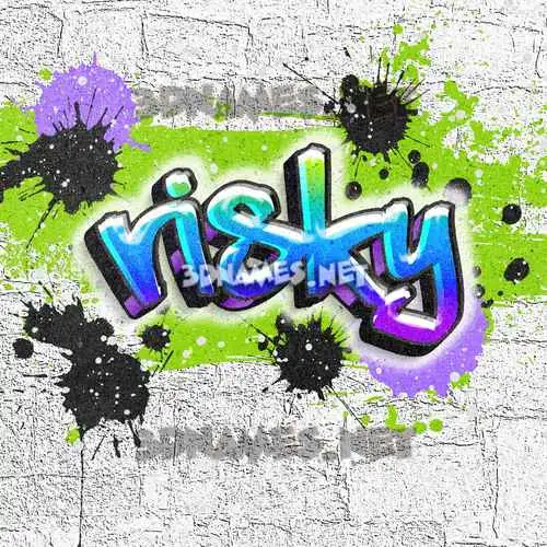 risky in Graffiti Grunge style - 3D name wallpaper
