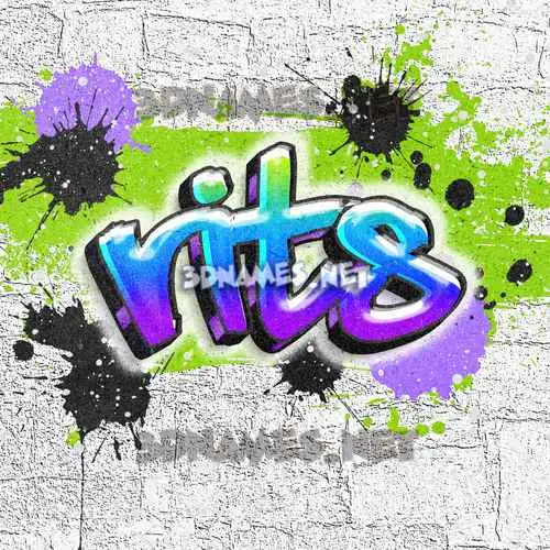 rits in Graffiti Grunge style - 3D name wallpaper rits in Graffiti Grunge style - 3D name wallpaper
