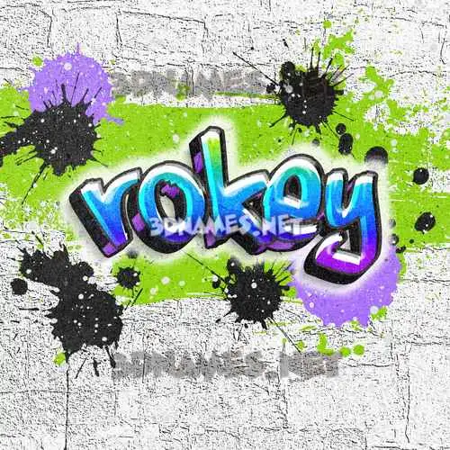 rokey in Graffiti Grunge style - 3D name wallpaper
