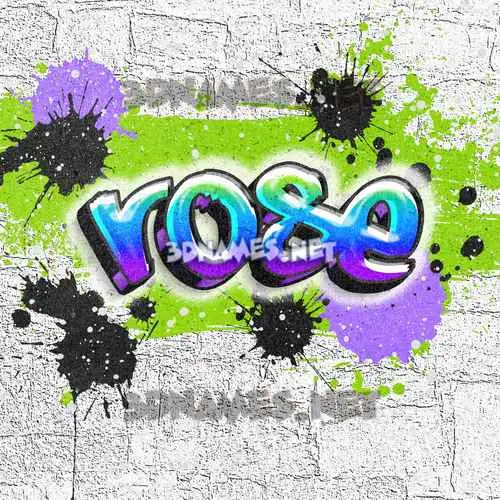 rose in Graffiti Grunge style - 3D name wallpaper rose in Graffiti Grunge style - 3D name wallpaper