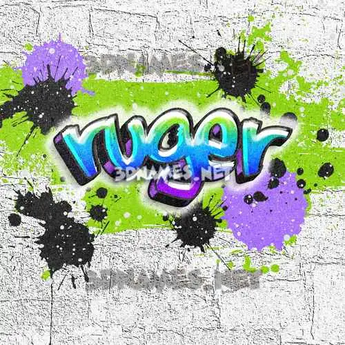ruger in Graffiti Grunge style - 3D name wallpaper