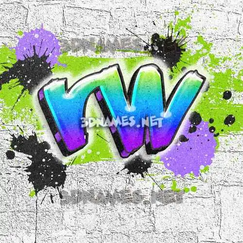 rw in Graffiti Grunge style - 3D name wallpaper