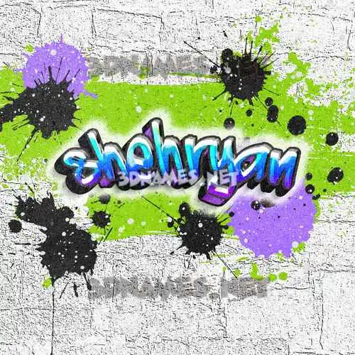 shehryan in Graffiti Grunge style - 3D name wallpaper