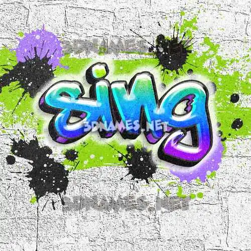 sing in Graffiti Grunge style - 3D name wallpaper sing in Graffiti Grunge style - 3D name wallpaper