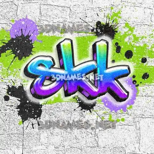 skk in Graffiti Grunge style - 3D name wallpaper