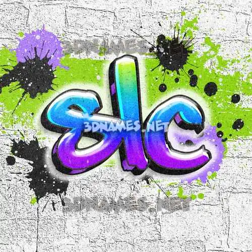 slc in Graffiti Grunge style - 3D name wallpaper