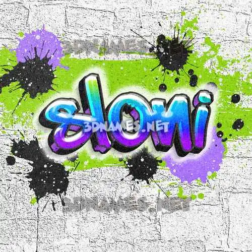 sloni in Graffiti Grunge style - 3D name wallpaper sloni in Graffiti Grunge style - 3D name wallpaper