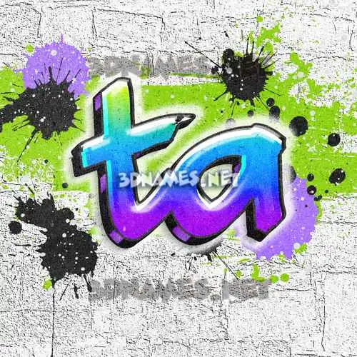 ta in Graffiti Grunge style - 3D name wallpaper