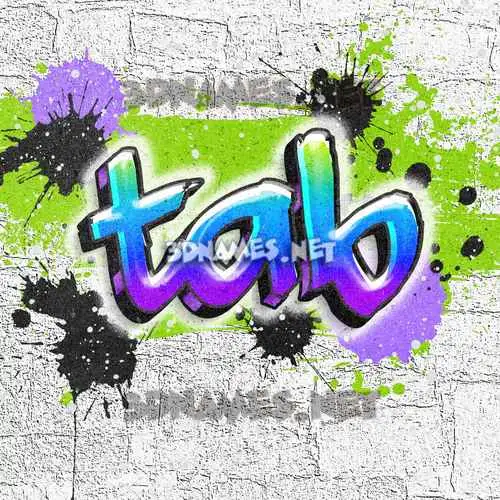 tab in Graffiti Grunge style - 3D name wallpaper tab in Graffiti Grunge style - 3D name wallpaper