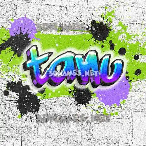 tanu in Graffiti Grunge style - 3D name wallpaper
