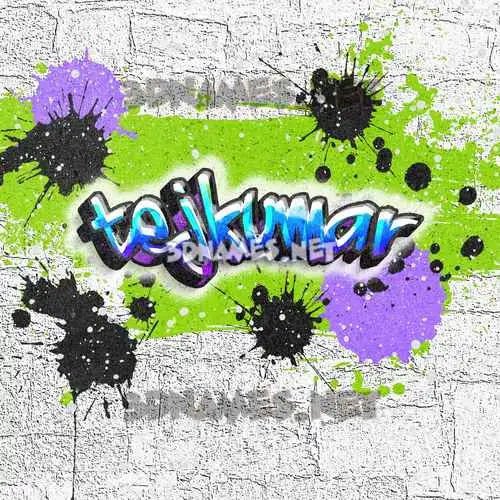 tejkumar in Graffiti Grunge style - 3D name wallpaper
