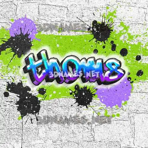 thoms in Graffiti Grunge style - 3D name wallpaper
