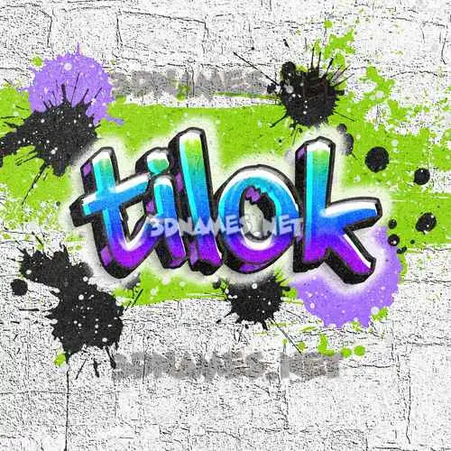 tilok in Graffiti Grunge style - 3D name wallpaper