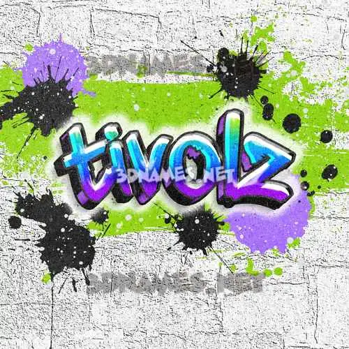 tivolz in Graffiti Grunge style - 3D name wallpaper