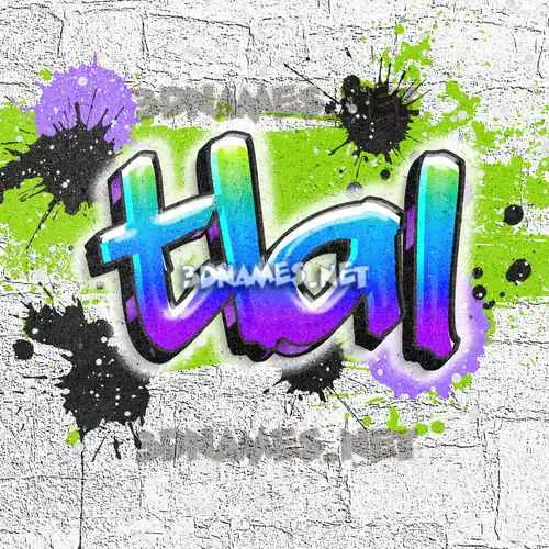 tlal in Graffiti Grunge style - 3D name wallpaper