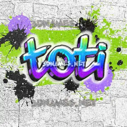 toti in Graffiti Grunge style - 3D name wallpaper