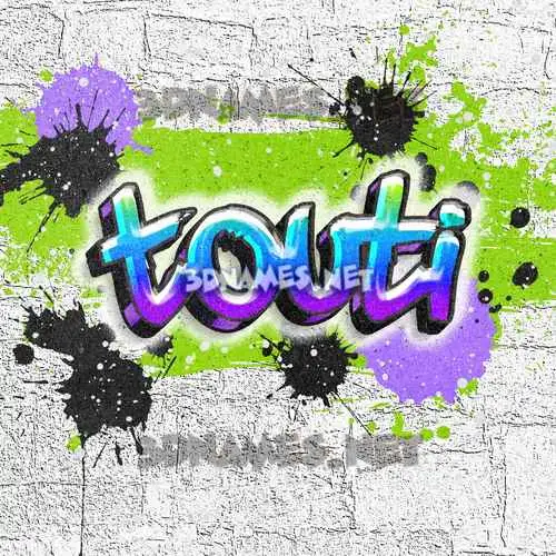 touti in Graffiti Grunge style - 3D name wallpaper touti in Graffiti Grunge style - 3D name wallpaper