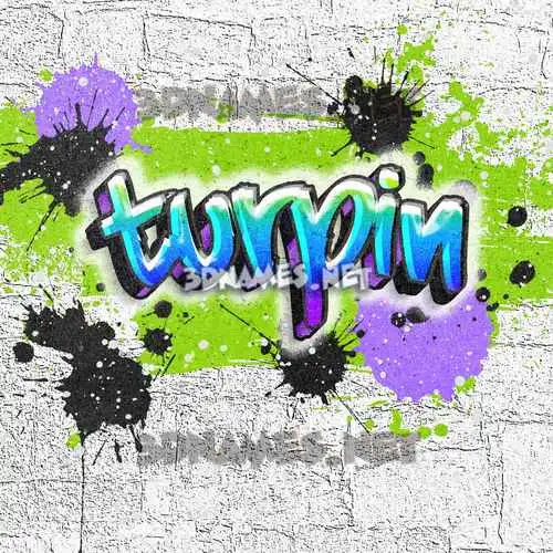 turpin in Graffiti Grunge style - 3D name wallpaper
