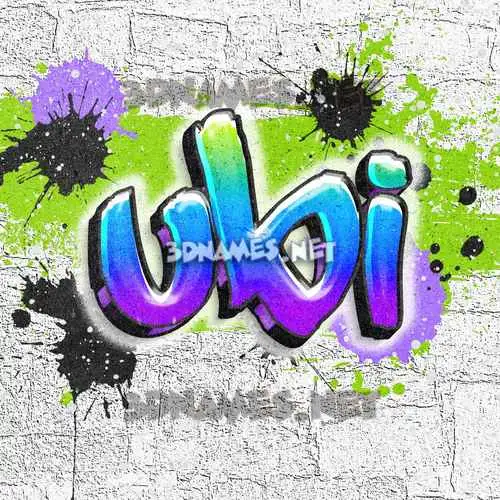 ubi in Graffiti Grunge style - 3D name wallpaper