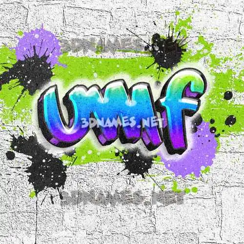 umf in Graffiti Grunge style - 3D name wallpaper