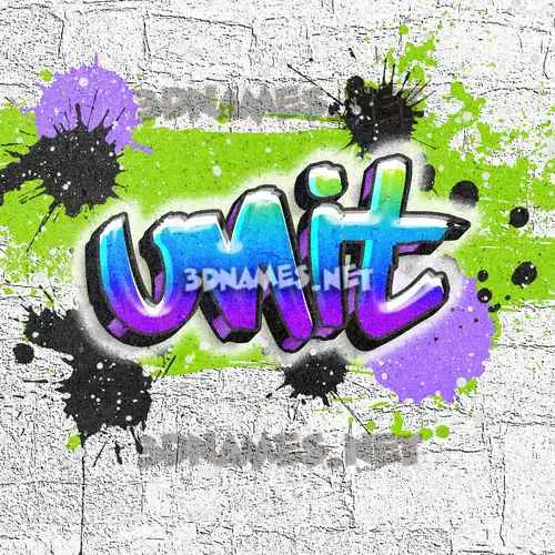unit in Graffiti Grunge style - 3D name wallpaper