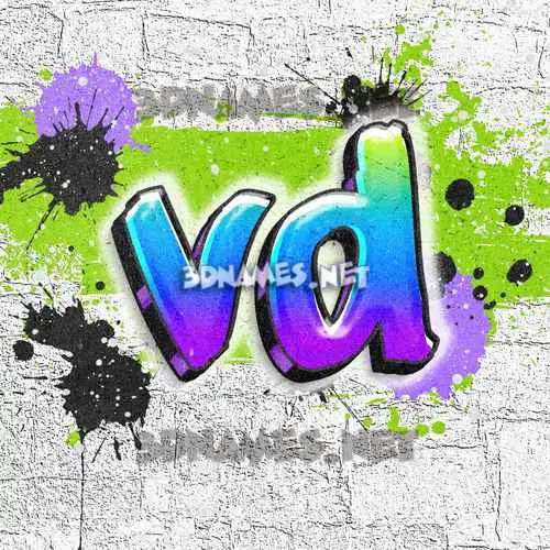 vd in Graffiti Grunge style - 3D name wallpaper