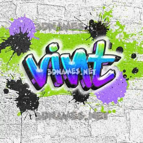 vint in Graffiti Grunge style - 3D name wallpaper