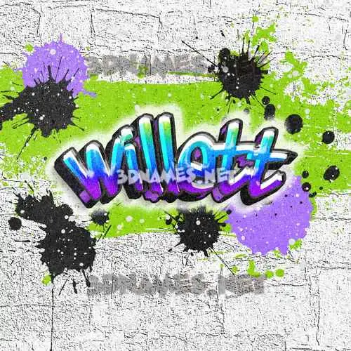 willett in Graffiti Grunge style - 3D name wallpaper
