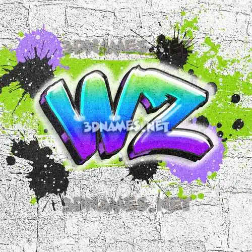 wz in Graffiti Grunge style - 3D name wallpaper wz in Graffiti Grunge style - 3D name wallpaper