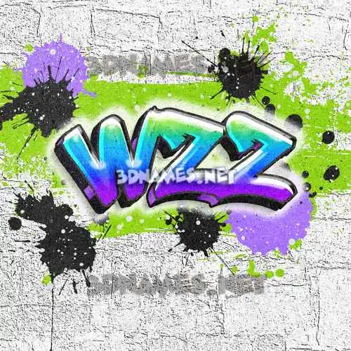 wzz in Graffiti Grunge style - 3D name wallpaper
