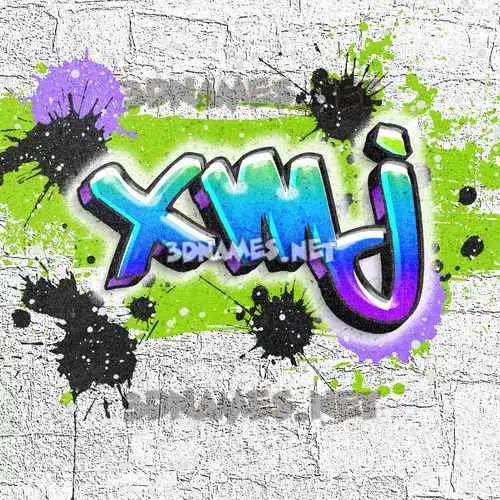 xmj in Graffiti Grunge style - 3D name wallpaper