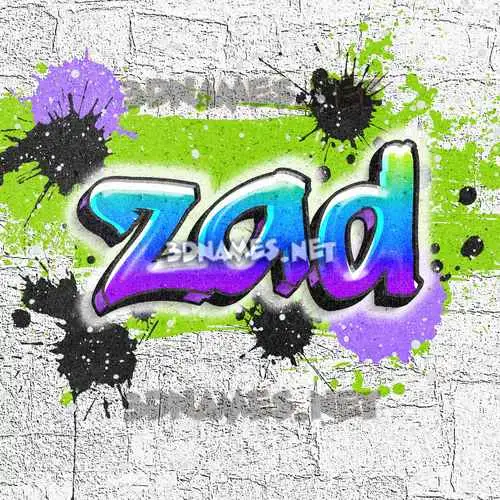 zad in Graffiti Grunge style - 3D name wallpaper