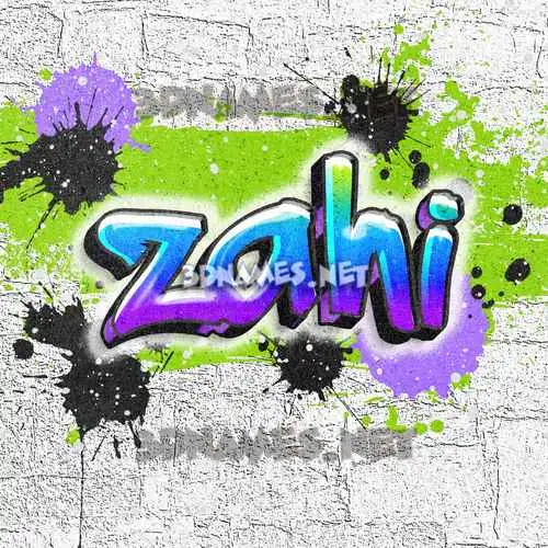 zahi in Graffiti Grunge style - 3D name wallpaper