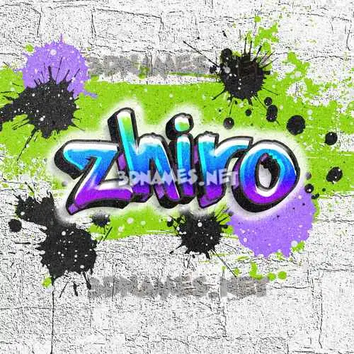 zhiro in Graffiti Grunge style - 3D name wallpaper