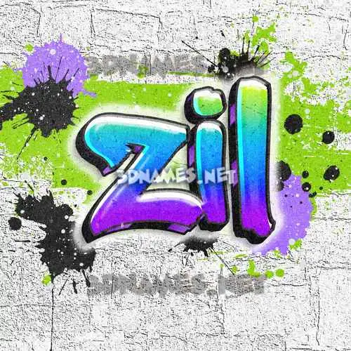 zil in Graffiti Grunge style - 3D name wallpaper